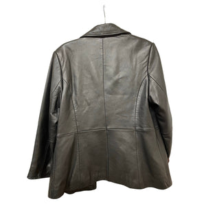 Liz Claiborne Vintage Leather Jacket Large Black Lined Med