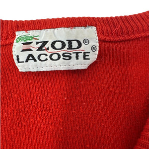 1960s Vintage Izod Lacoste Cashmere Wool V-Neck Pullover Sweater Red