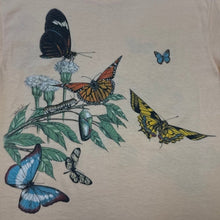 Load image into Gallery viewer, Vintage Harlequin Butterfly Graphic T-Shirt Salmon Large Single Stitch USA
