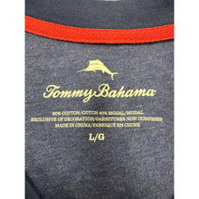 Load image into Gallery viewer, Tommy Bahama Shirt Large Blue Gray Stripe Cotton
