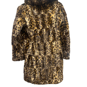 Jones New York Coat Cheetah Print Faux Fur Medium