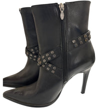 Load image into Gallery viewer, Harley-Davidson Black Desiree Strap Stiletto Boots Ladies Size 6 #84044
