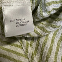 Load image into Gallery viewer, Jane + Delancey 3X Green White Striped Roll Tab Button Shirt Pool Cover Up
