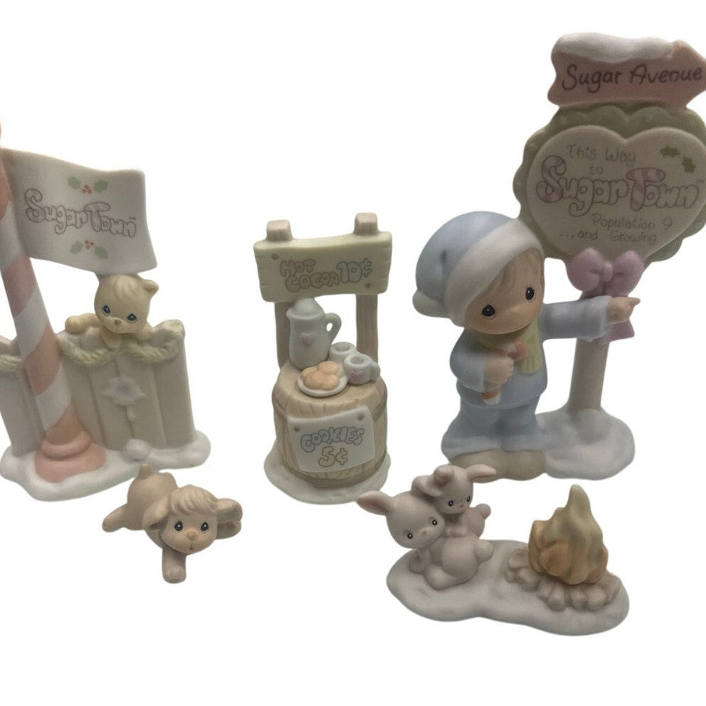 Precious Moments by Enesco Sugar Town Figurines Set of 5