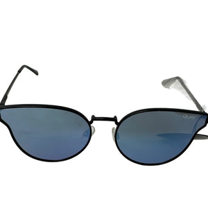 Quay Australia Blue Mirrored Aviator Cat Eye Sunglasses NWT w/ Case Pouch