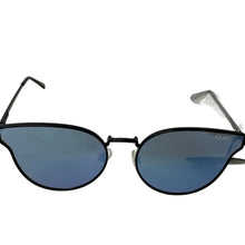 Load image into Gallery viewer, Quay Australia Blue Mirrored Aviator Cat Eye Sunglasses NWT w/ Case Pouch
