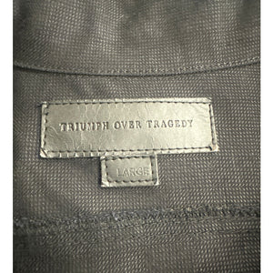 Triumph Over Tragedy Black Denim Trucker Jacket – Size Large