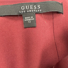 Load image into Gallery viewer, GUESS HW Denise Culotte Faux Leather Pants Burgundy Zinfandel NWT Size 12
