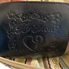 Load image into Gallery viewer, Brighton Straw &amp; Black Faux Croc Shoulder Bag – Western Scroll Design, Rhinestones
