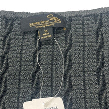 Load image into Gallery viewer, Suzanne Betro Cable Knit Surplice Sweater 1X Charcoal NWT
