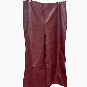 GUESS HW Denise Culotte Faux Leather Pants Burgundy Zinfandel NWT Size 12