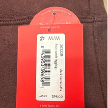 Load image into Gallery viewer, SPANX Faux Suede Leggings Medium Dark Terracotta Merlot Burgundy NWT High Rise
