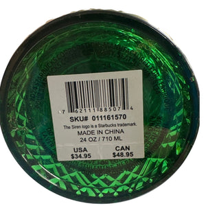 Starbucks Wicked Emerald City 24 oz Green Tumbler + Balloon Straw Topper New