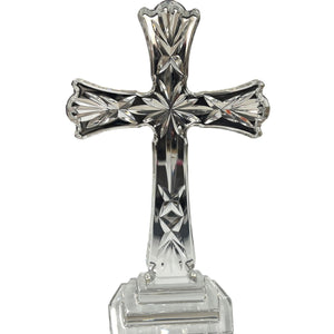 Waterford Lead Crystal Standing Cross Signed Religious Figurine 8” Clear