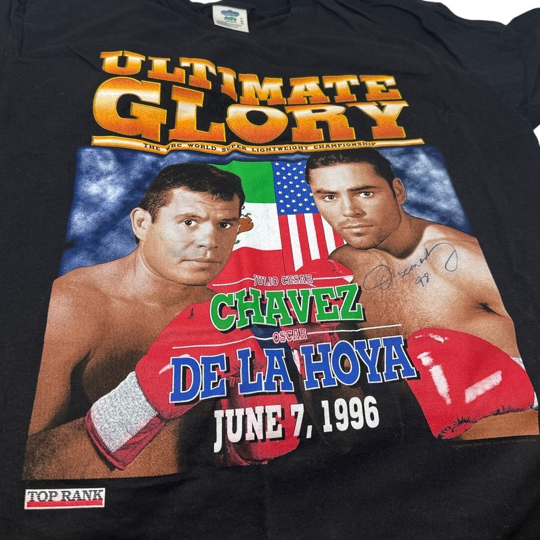 Ultimate Glory Chavez vs Oscar De La Hoya 1996 Signed Large Shirt