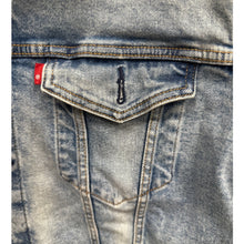 Load image into Gallery viewer, Vintage Y2K Levi’s Trucker Jacket XXL Light Wash Distressed Denim 90s 2000s
