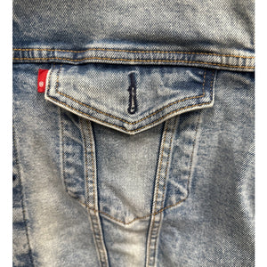 Vintage Y2K Levi’s Trucker Jacket XXL Light Wash Distressed Denim 90s 2000s