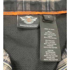 Harley Davidson Plaid Mechanic Shirt L Button Down