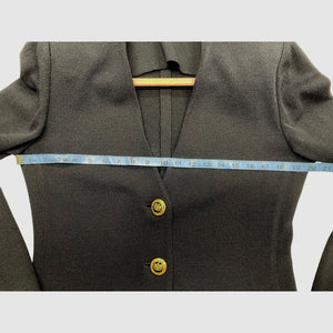 St. John Collection Knit Coat Black Gold Buttons Size 10