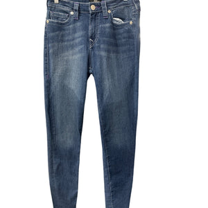 True Religion Halle Mid Rise Super Skinny Jeans Size 29 Purple Accent
