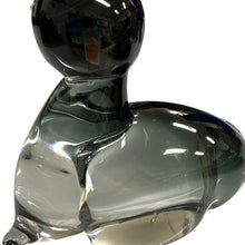 Load image into Gallery viewer, Murano Style Hand Blown Smoky Glass Cat Figurine 6” Vintage Look
