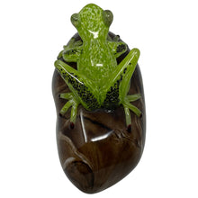 Load image into Gallery viewer, Frog on a Rock Blown Glass Handmade in Poland Sabina Rymanow
