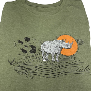 Rhino Green and Orange T-Shirt Large Vestibull Cape Town