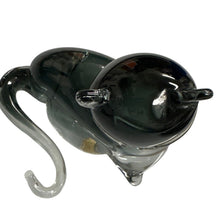 Load image into Gallery viewer, Murano Style Hand Blown Smoky Glass Cat Figurine 6” Vintage Look
