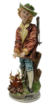 Load image into Gallery viewer, Tiziano Galli Capodimonte Italian Sculpture - Boy With Rifle At Fire Signed Rare
