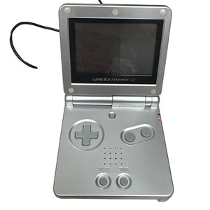 Nintendo Game Boy Advance SP Platinum w/charger, case, game AGS001 WORKS GBA