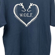 Load image into Gallery viewer, WOLF Wildlife Graphic Tee Nature Wolves Shirt Blue Size L
