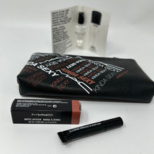 Load image into Gallery viewer, Mac Cosmetics Bag, Lipstick, 3D Black Lash, and Setting Spray Set

