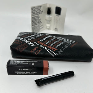 Mac Cosmetics Bag, Lipstick, 3D Black Lash, and Setting Spray Set