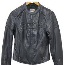 Load image into Gallery viewer, Harley Davidson Leather Jacket Black Coat Small Riding Gear

