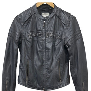 Harley Davidson Leather Jacket Black Coat Small Riding Gear