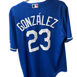 Vintage Majestic Dodgers Jersey Button Medium #23 Gonzalez