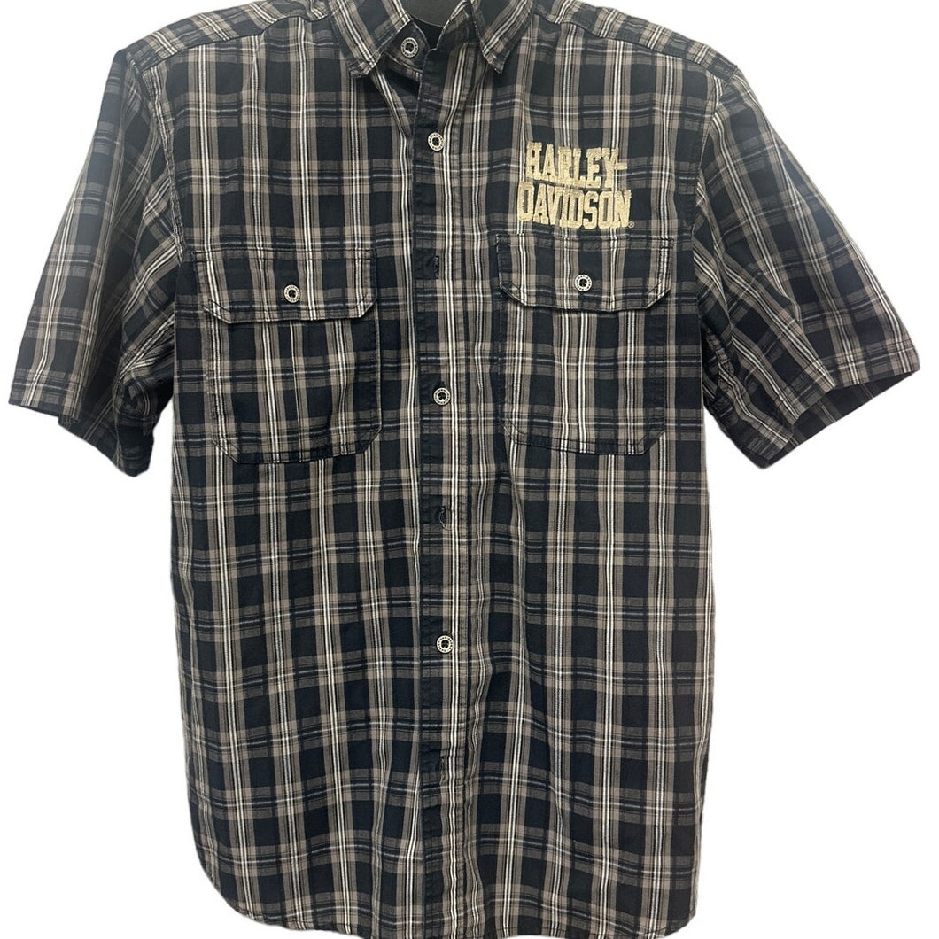 Harley Davidson Plaid Mechanic Shirt L Button Down