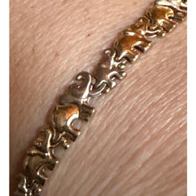 Load image into Gallery viewer, 14K Yellow Gold Elephant Bracelet 9.36 g Solid Gold Link Chain Jewelry
