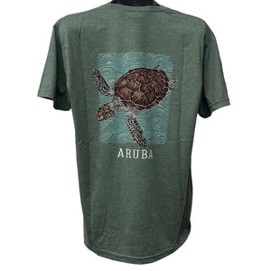 Vintage Aruba Sea Turtle Shirt Ocean Wildlife