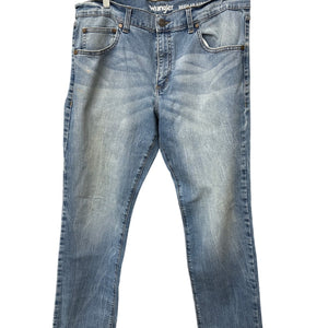 Wrangler Regular Straight Men’s Jeans Classic Blue Distressed Stitch 34x30