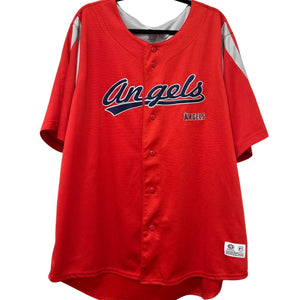 Los Angeles Angels True Fan MLB Jersey Red Button Front 2XL Blank Back
