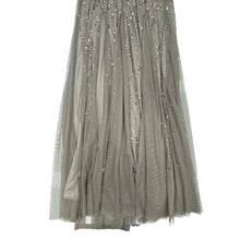 Load image into Gallery viewer, Adrianna Papell Beaded Mesh Evening Gown Gray Size 4 Formal Dress
