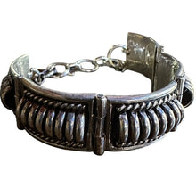Load image into Gallery viewer, Vintage TC Sterling Silver Panel Bracelet 47.92g Adjustable 8.5”
