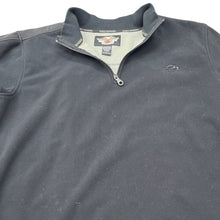 Load image into Gallery viewer, Harley Davidson Fleece Quarter Zip Pullover Black Large Embroidered Logo
