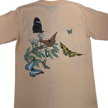 Load image into Gallery viewer, Vintage Harlequin Butterfly Graphic T-Shirt Salmon Large Single Stitch USA
