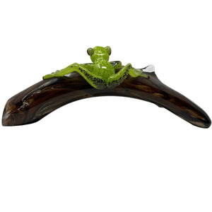 Sabina Rymanow Frog on a Log Hand Made in Poland