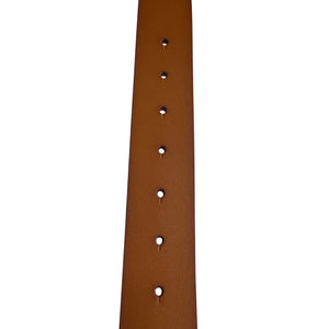 Disney Signature “D” Logo Belt Brown Faux Leather Gold Buckle