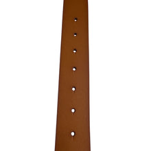 Load image into Gallery viewer, Disney D Logo Belt Brown Faux Leather Gold Buckle Adjustable 33-39
