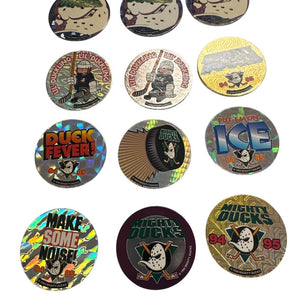 Lot of 14 1994-1995 Del Taco NHL Hockey Mighty Ducks Pogs Retro