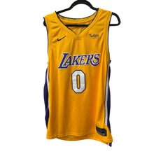 Load image into Gallery viewer, Nike NBA Lakers Kyle Kuzma #0 Jersey Swingman Yellow Size 50 Wish Patch

